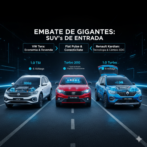 Comparativo: VW Tera vs. Fiat Pulse vs. Renault Kardian – Qual SUV de entrada levar para casa?